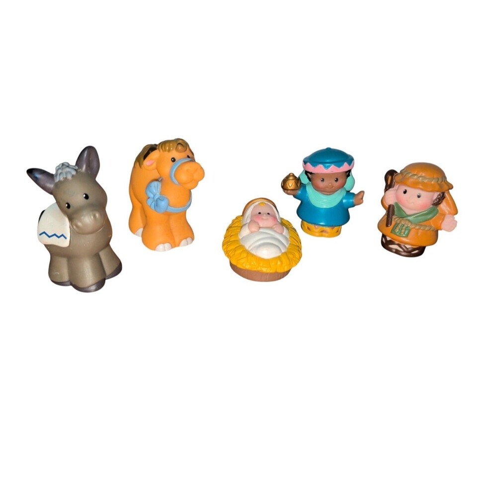 FP Vintage Little People Nativity Lot ,Baby,Shepard,Wise Man,Camel, Donkey